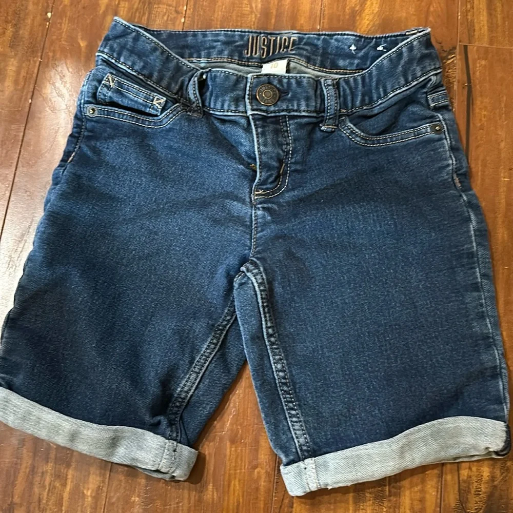 Justice Size 10 Denim Jean capri‎ shorts